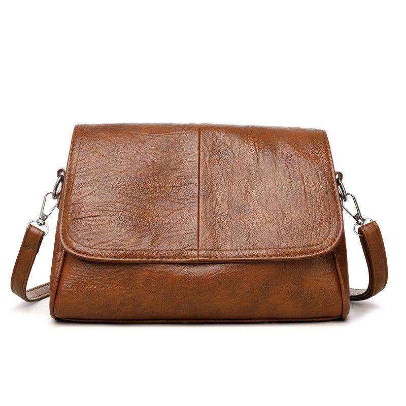 Popular soft leather large-capacity fashion wide messenger bag bag women's fashion pillow bag single shoulder handbag women's bag