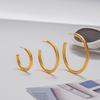 Yori Smooth C-ring Hollow Earrings Women Stainless Steel Fashion Versatile Charm Daily Jewelry Bijoux Waterproof