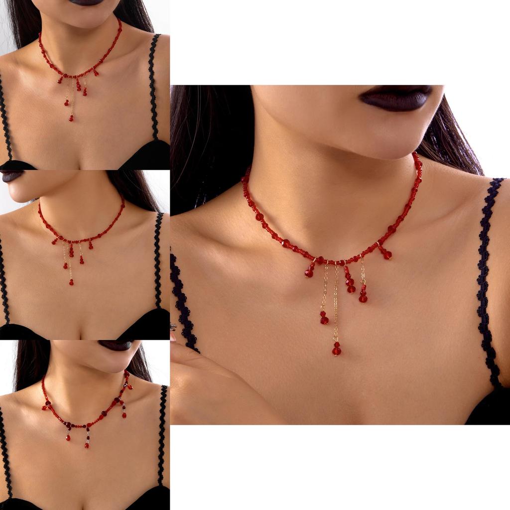 Art Deco Crystal Necklace For Women With Copper Chain Geometric Pendant