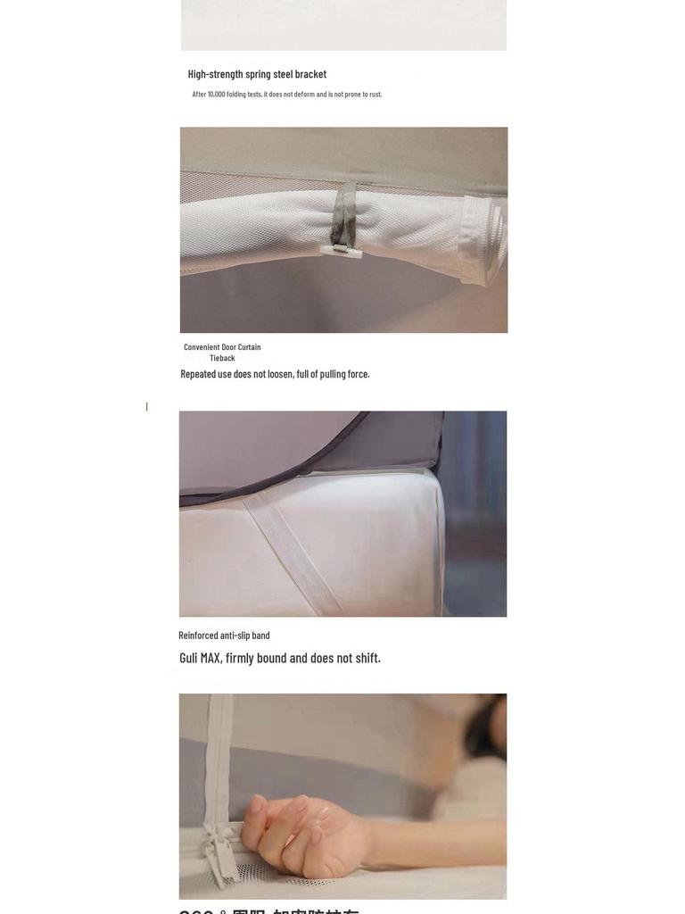 New Foldable Zipper Mosquito Net for Dormitory Bunk Bed