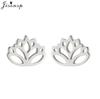 Casual Stainless Steel Tree of Life Earring for Women Lotus Grass Ear Jewelry Girls Delicate Flower Earrings Gifts Accessories