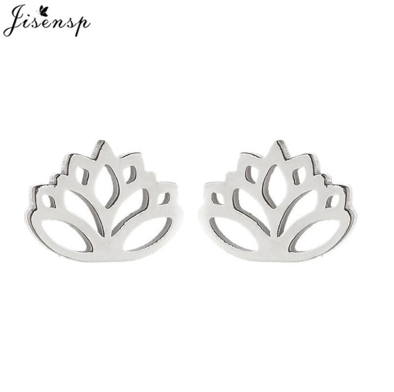 Casual Stainless Steel Tree of Life Earring for Women Lotus Grass Ear Jewelry Girls Delicate Flower Earrings Gifts Accessories