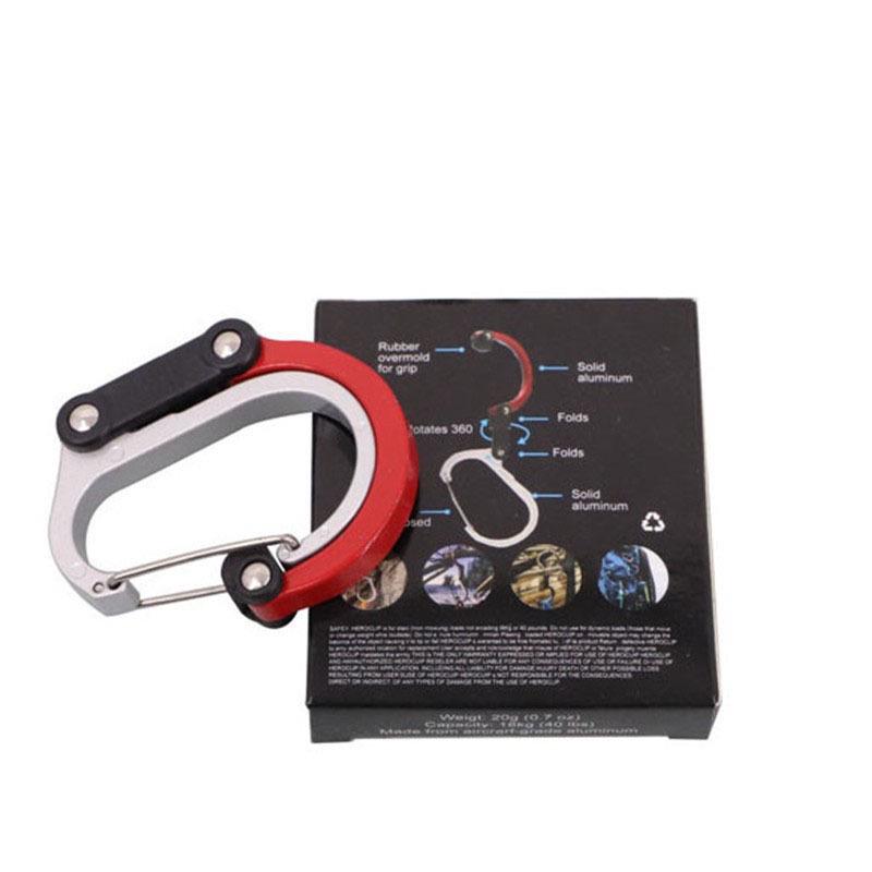 D-shaped Aluminum Carabiner: Multi-functional 360° Rotating Quick Link for Outdoor Sports