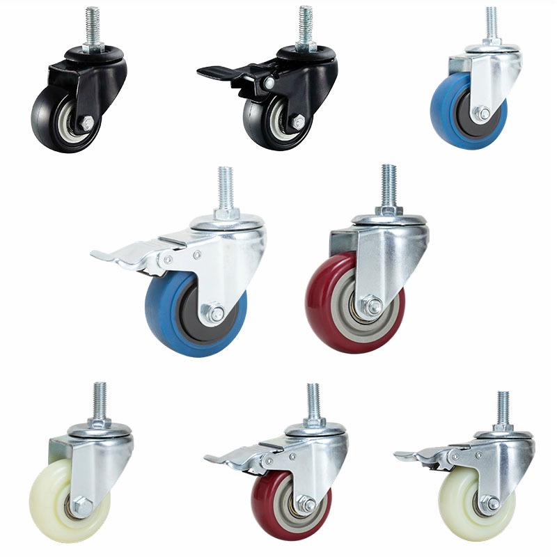 Mittlere Verstellbare Schraubstange Lenkrolle: M8/M10/M12 Gewinde-Schwenkrad, Doppellager, Verlängertes Universalrad.