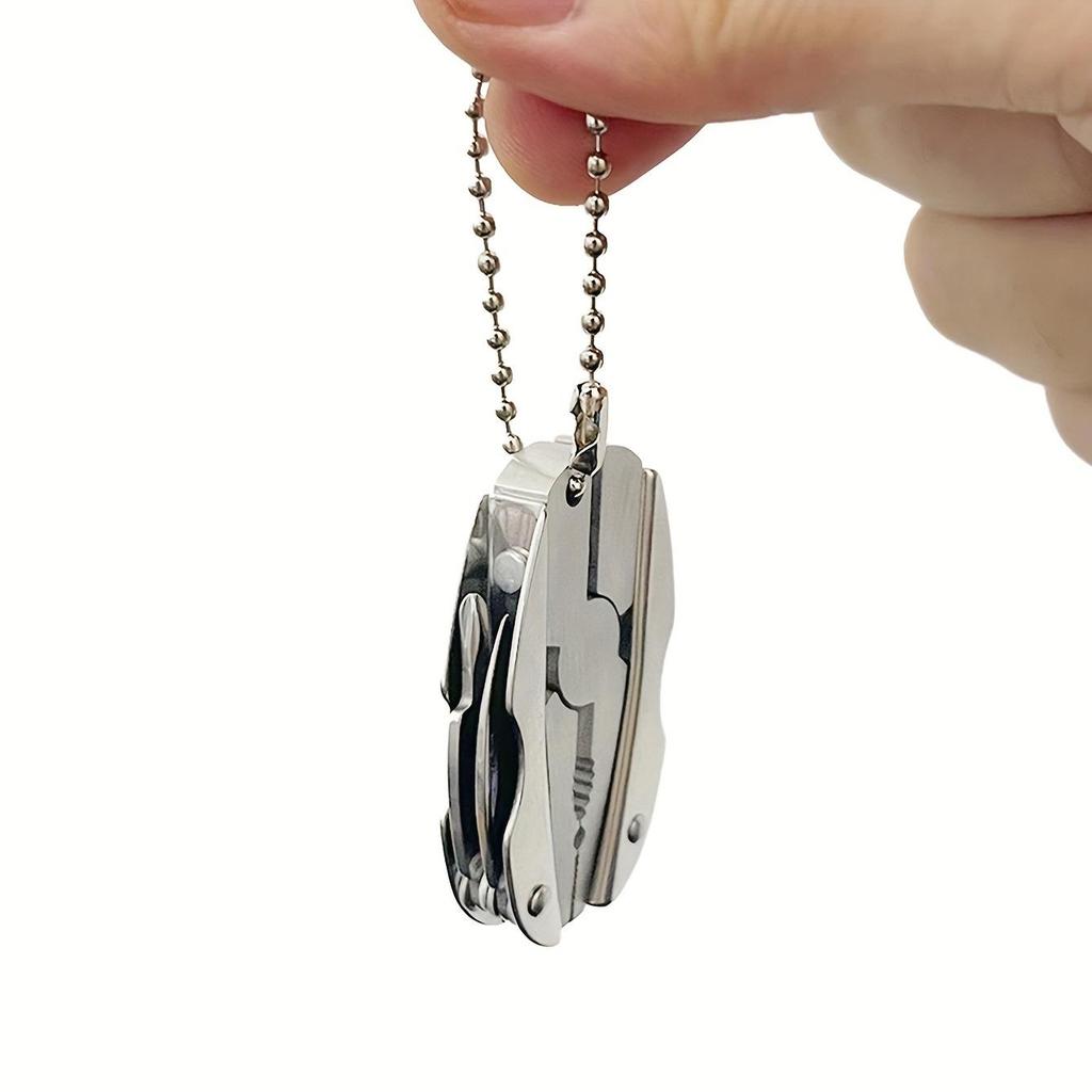 Cacciavite portachiavi multiuso compatto, pinze pieghevoli in acciaio inossidabile per riparazioni rapide, mini utensile portatile per uso esterno e progetti fai da te