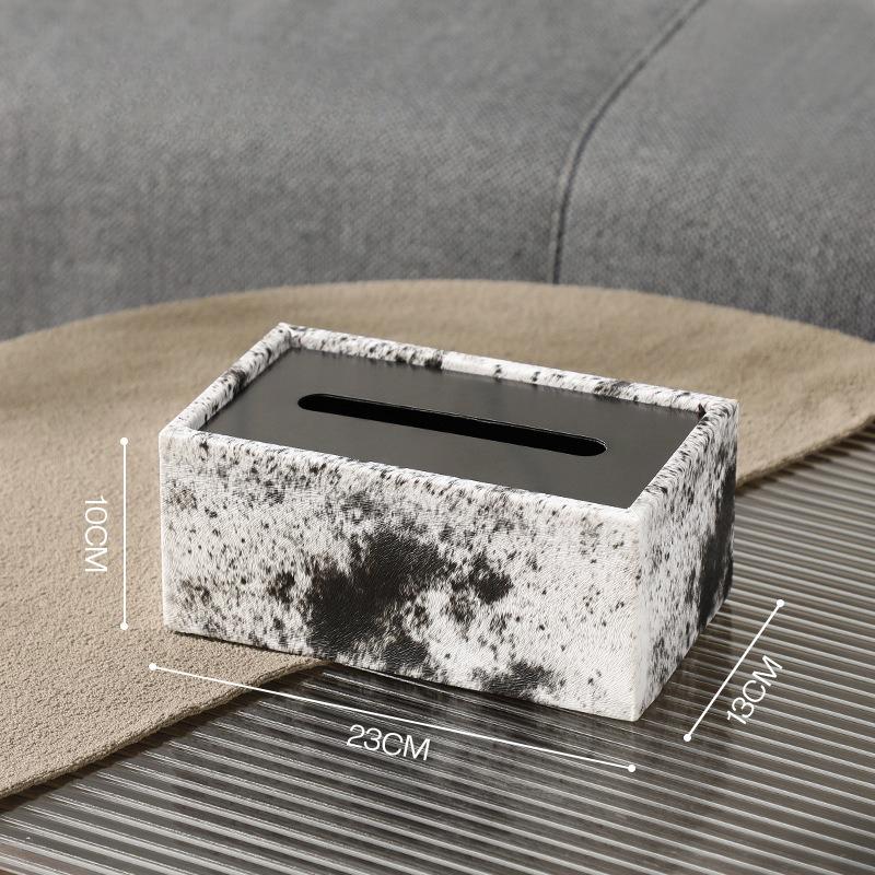 Leather Tissue Box Rectangular Irregular Patterns Desktop Storage Box Napkin Holder Paper Towel Holder Home Decoraction