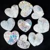 Bulk Crystal Carving Craft Electroplated Angel Aura Druzy Heart for Home Decoration