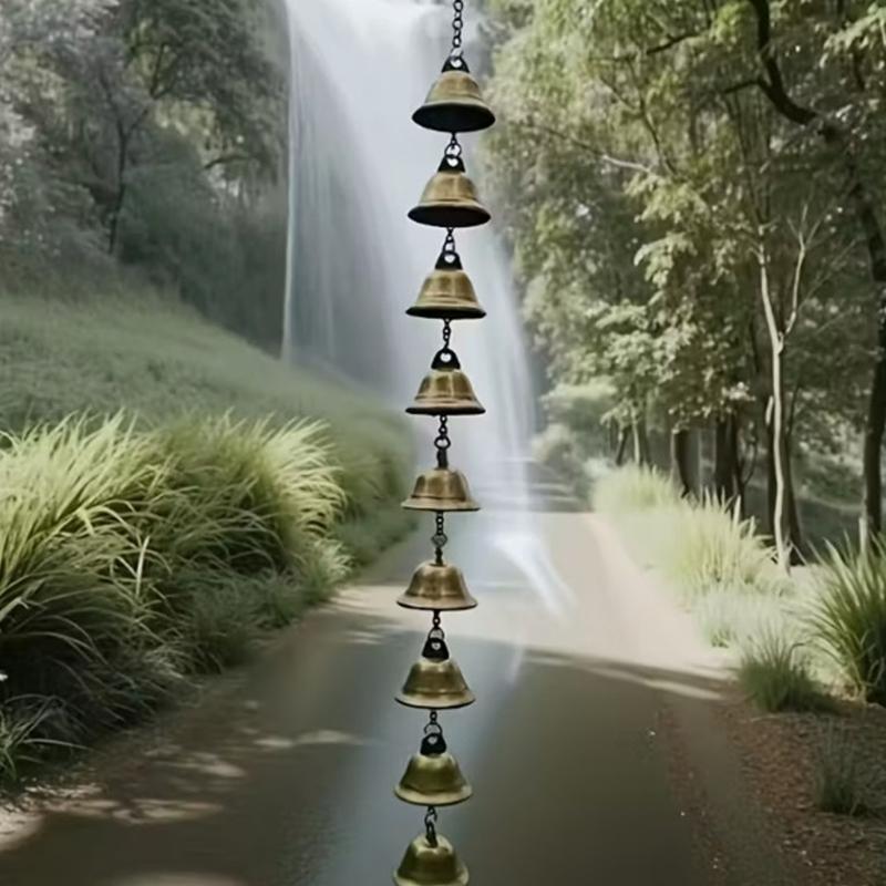 Handcrafted Metal And Glass Wind Chime Weatherproofed Outdoor Hanging Ornaments for Patios Balconies