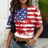 Women's Crew Neck Pullover Short Sleeve T-Shirt Loose Fit Casual Top with Printed Pattern and Relaxed Silhouette for Everyday Wear