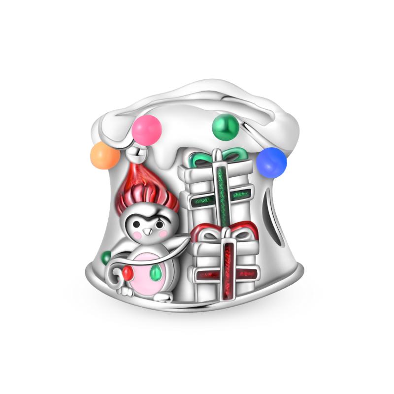 Newcopper Christmas Tree Elk Snowman Charms Fit Pan Original Bracelets Beads Diy Party Woman Jewelry Festival Gift