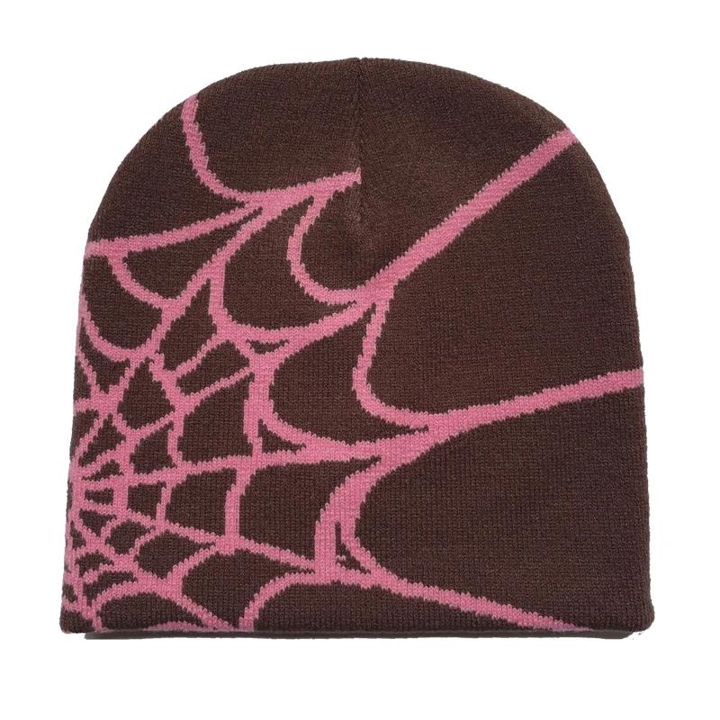 

Y2K Gothic Spider Pattern Wool Acrylic Knitted Hat Women Beanie Winter Warm Beanies Grunge Hip Hop Casual Skullies Outdoor Cap