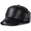 New Fashion Men Leather Hat Baseball Cap Outdoors Hunting Ear Flap Winter Men Women Caps Casual Adjustable