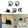 Handcraft  Moon Cat Shape Iron Party Decor Delicate Craftsmanship, Enchanting Spooky Atmospheres at Home Offices