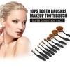 10 PCS Toothbrush Style Handle Makeup Brush Eyebrow Brush Set