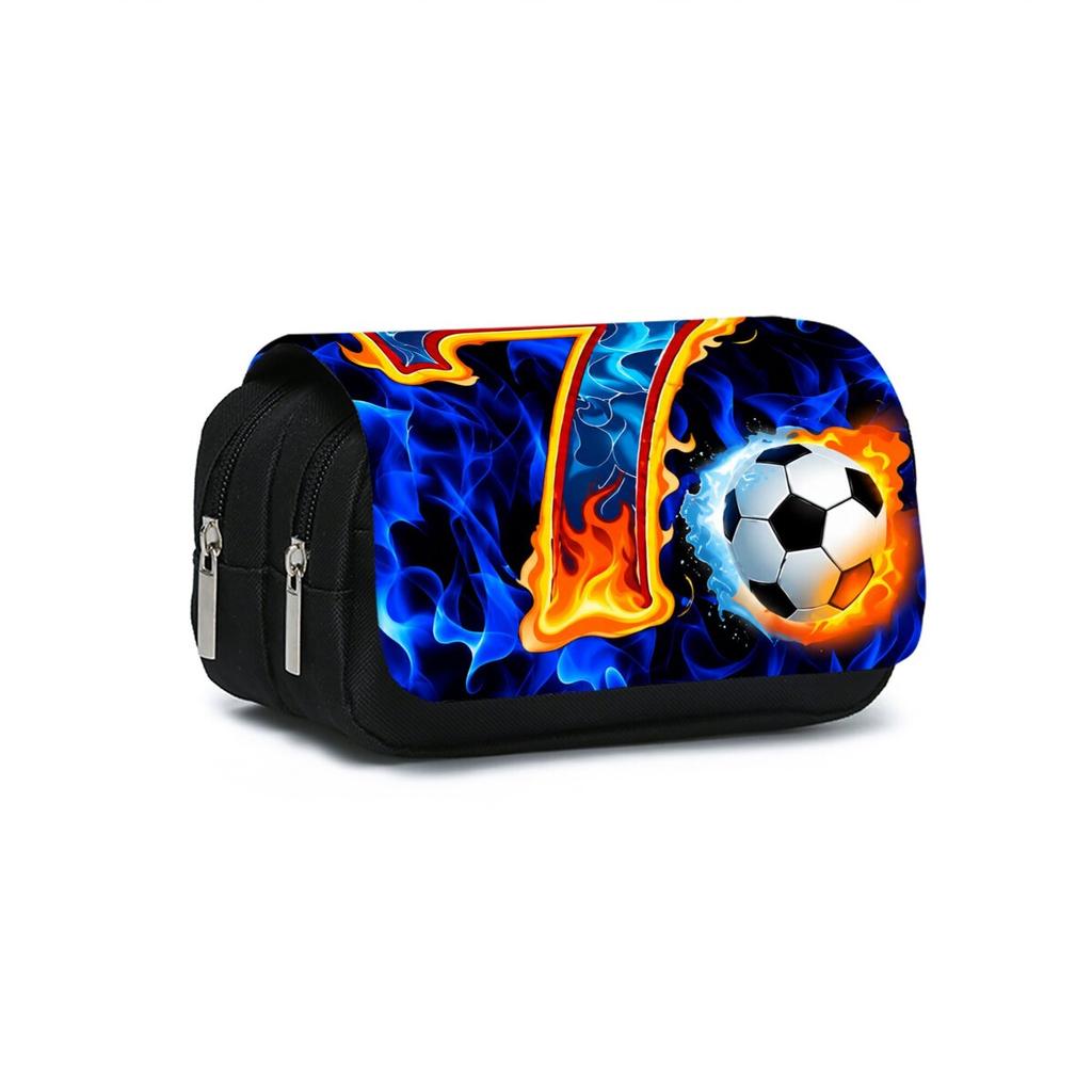 Astuccio a Ribaltina a Doppio Strato con Stampa Calcio per Ragazzo/Ragazze Migliori Regali Astuccio per Matite Cartoni Animati 2D Materiale Scolastico per Bambini