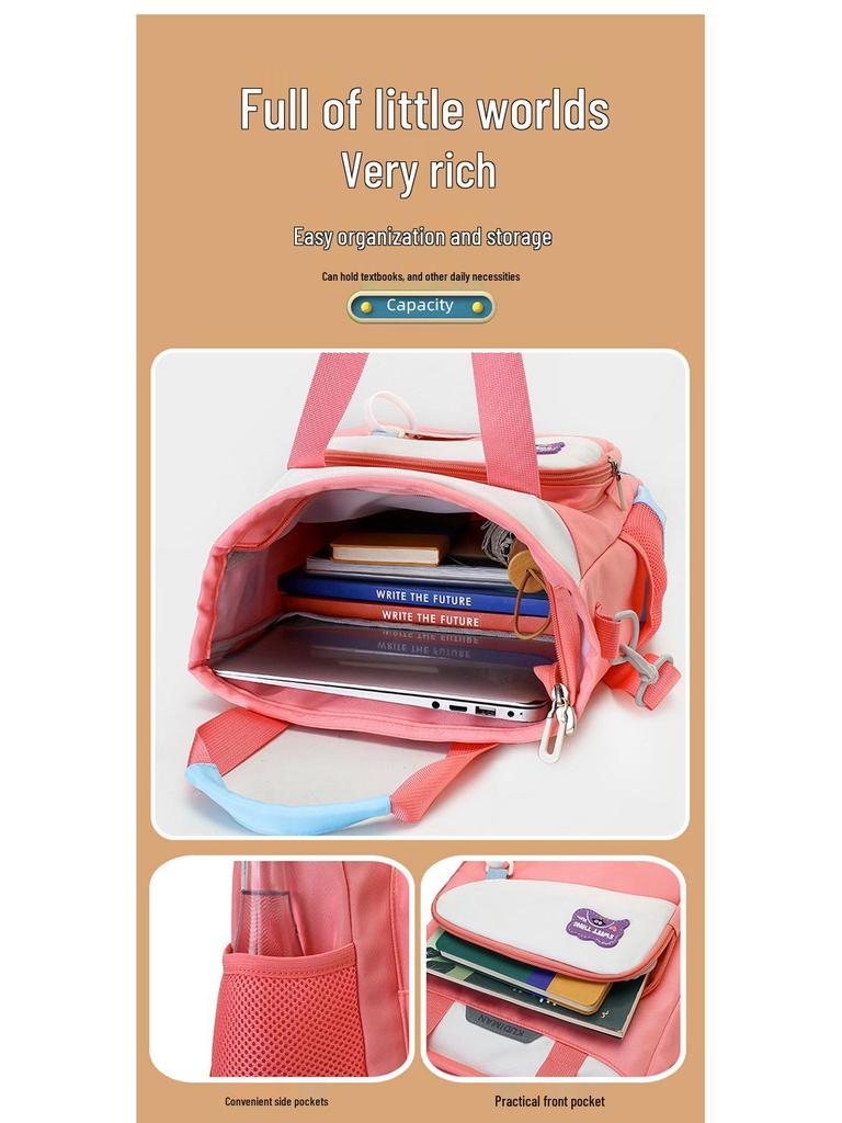 Cool Dyman Student Backpack - Versatile, Large-Capacity, Hand-Carry, Double/Single Shoulder, Crossbody Bag for Campus & Tutoring.
