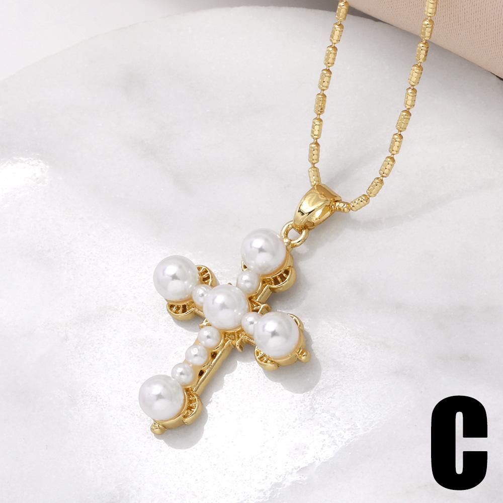 

Round San Benito Necklaces for Women Gold Plated Cross Necklaces Religious Amulet Jewelry Gifts nkev31