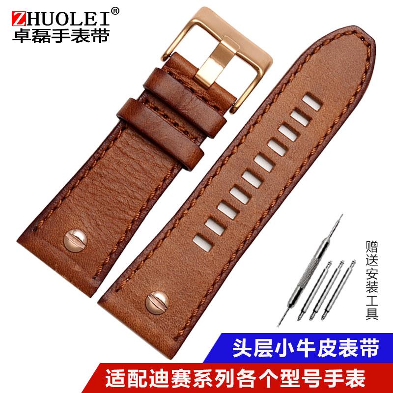 Quality Genuine Retro genuine Leather watchband men for DZ4343 DZ4323 DZ7406 watch strap vintage Italian leather 22mm 24mm 26mm