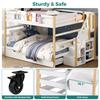 Full Over Full Bunk Bed Trundle Storage Stairs Wood Foldable Desk No Box Spring Kids Teens Adults, Customized