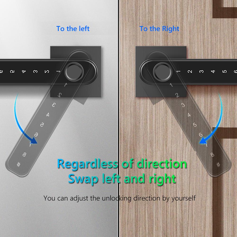 Fingerprint Password Door Lock TTLock App Control Biometric Lever Handle Lock Electronic Door Locks for Home Office with Keys