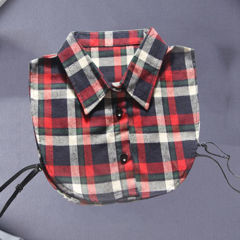Plaid Fake Collar Female Ladies Detachable Collars For Women Detachable Lapel Shirt False Collars Woman False Blouse Neckwear