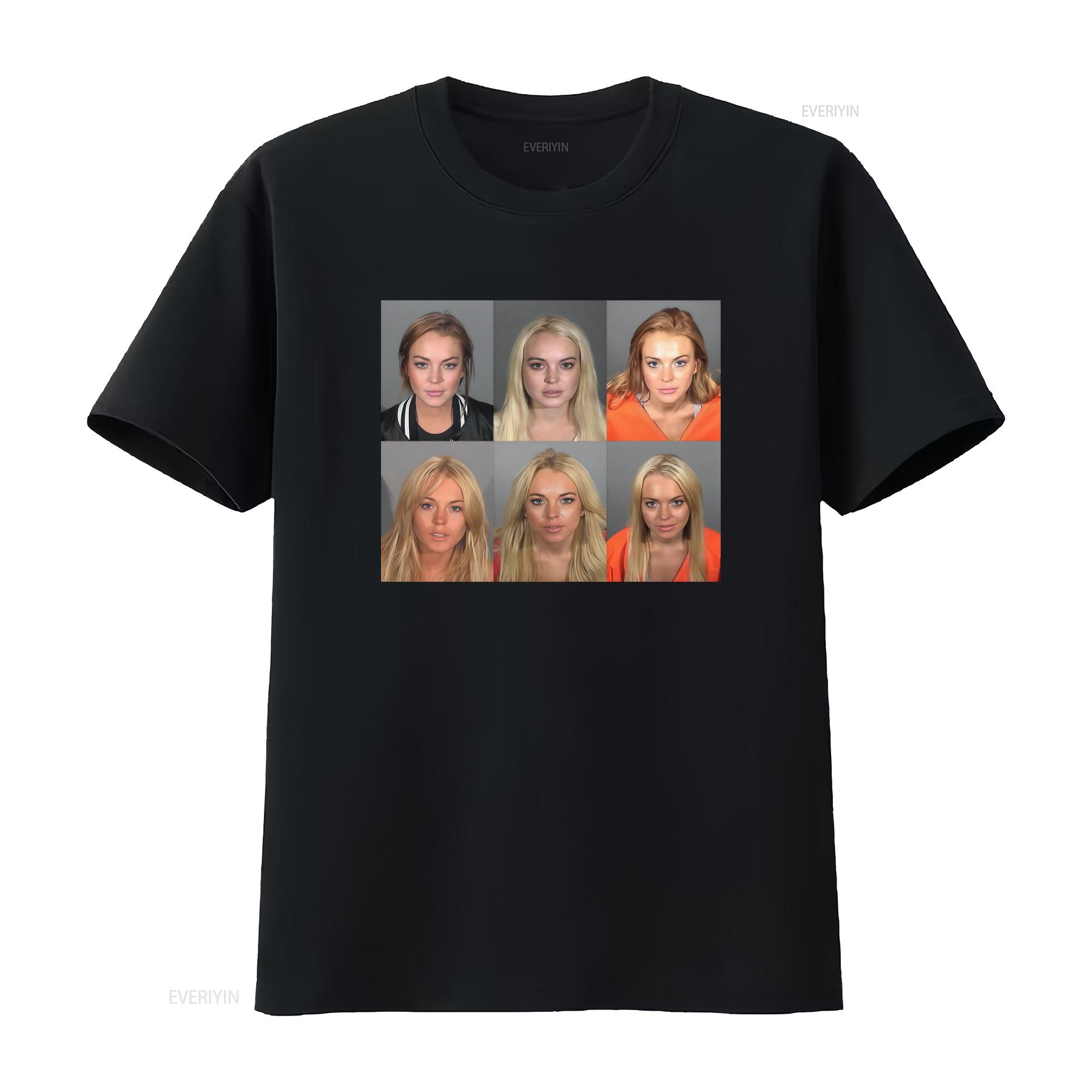 

Lindsey Lohan Mugshot Gallery Softstyle T Shirt High Quality Print Comfortable Fabric Perfect for Fans vintage Washed 4XL