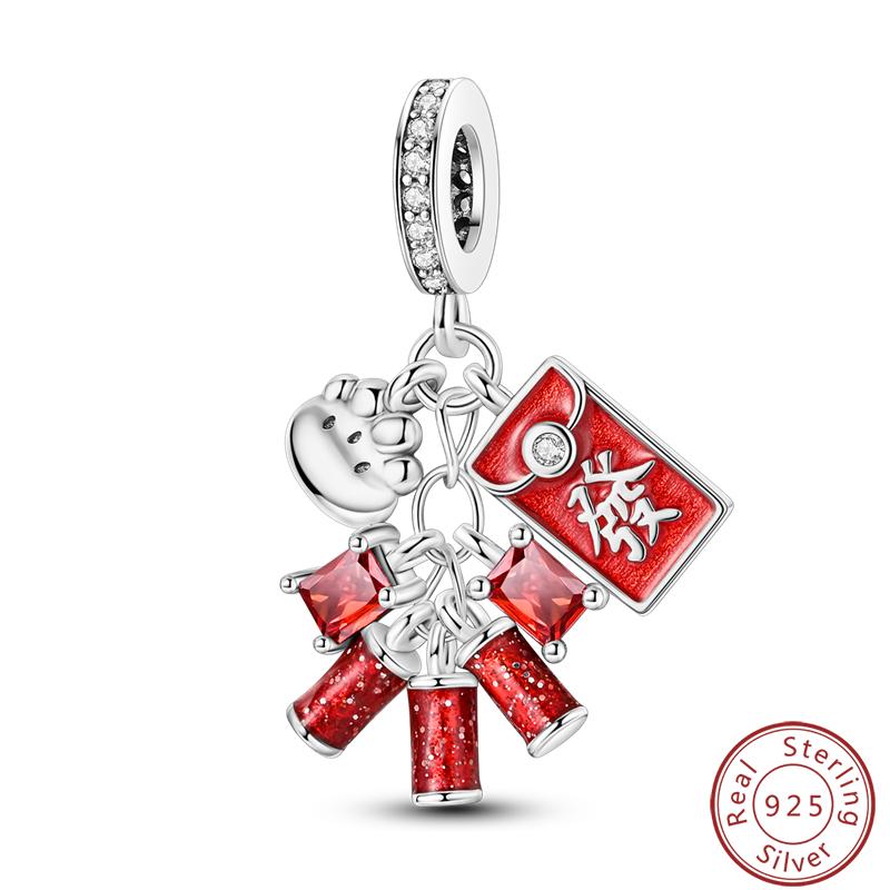Red Copper Pomegranate Lipstick Apple Ladybug Playing Cards Charms Beads 3Mm Diy Fine Jewelry
