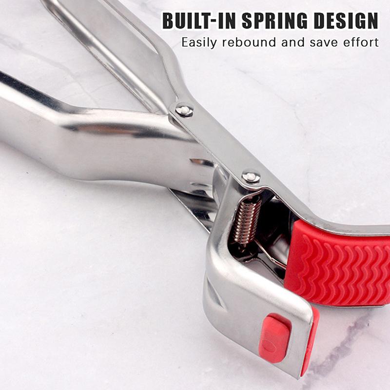 Stainless Steel Anti-scalding Pot Gripper Clip Silicone Non-slip Heat Resistant for Home Kitchen Cooking Bowl Handling Use