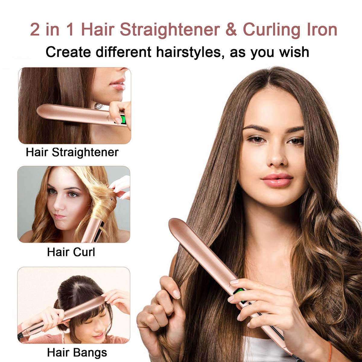 Выпрямитель для волос Flat Iron с двойным напряжением — фото 6
