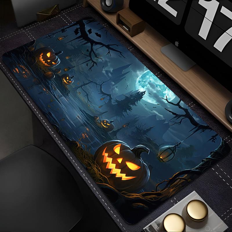 Large Terror Castle Mouse Pad Computer Halloween Night Keyboard Rug XXL Anime Gamer Mousepad Laptop Extended Desk Mat Mausepad