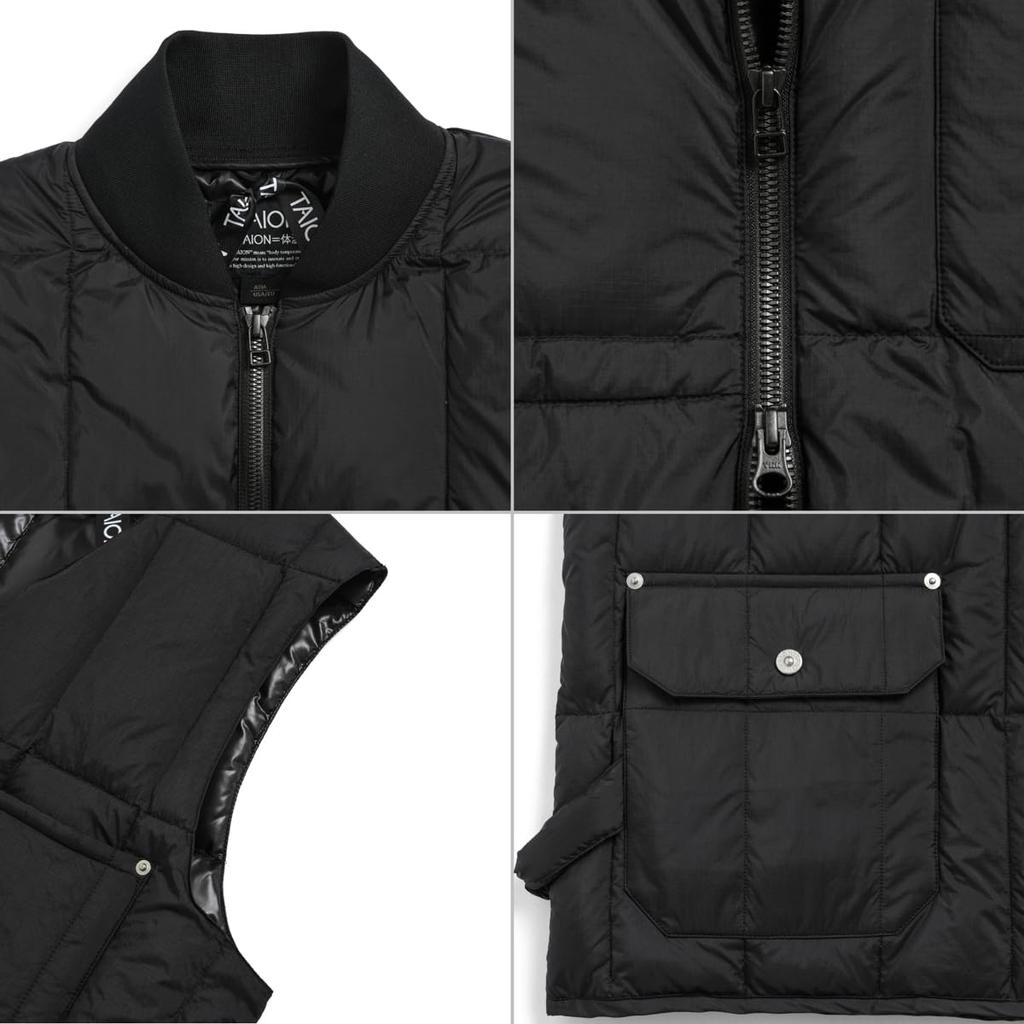 Taion Work Rib Neck Double Zip Down Vest K008WZWK Kids'