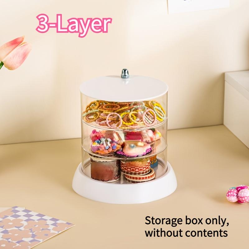 

360° Rotating Makeup Organizer - Transparent, Multi-Layer Storage for Cosmetics, Hair Accessories & Jewelry - Easy Assembly
