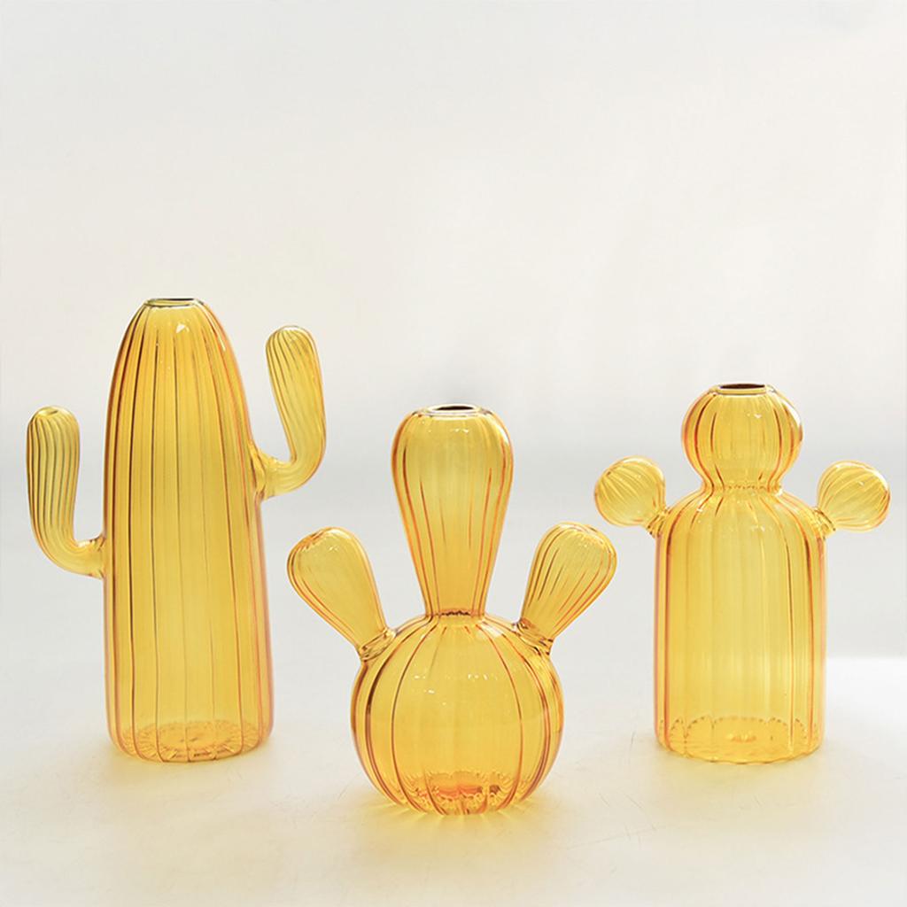 Cactus Glass Vase Hydroponic Plant Flowerpot Livingrooms Decorations Aromatherapy Bottle Flower Arrangement Home Decors
