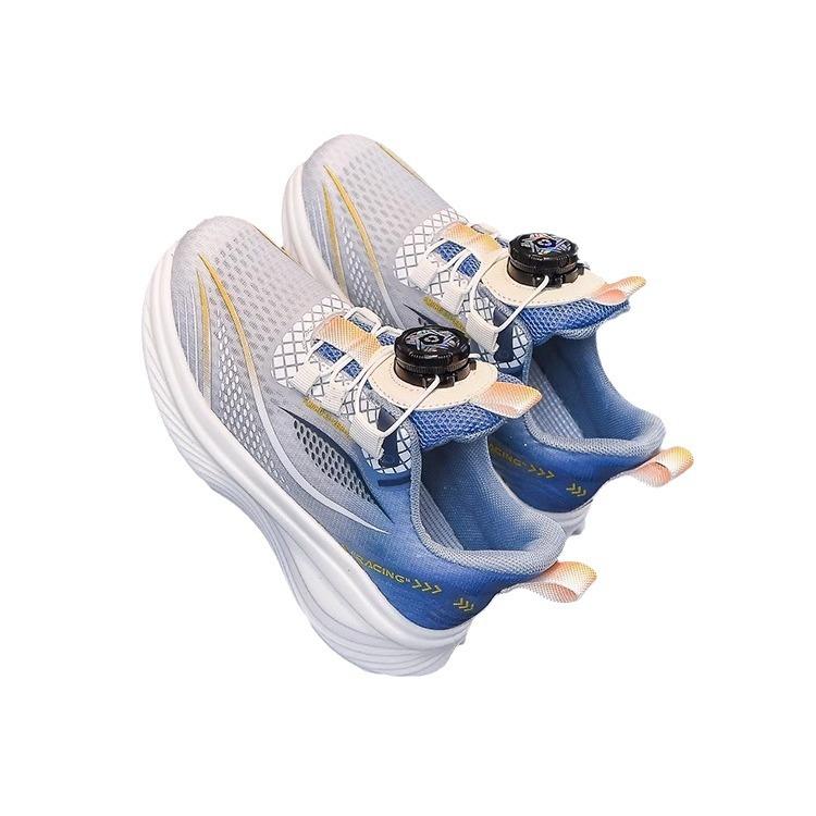 New style boys' sports shoes for older children, lightweight and breathable children's hollow shoes with soft soles and anti-slip running shoes