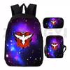 Kuromi Horror Smile Game Brawl Stars Vintage Backpack Set of 3, Multi-Functional Large Capacity School Bag Accessories
