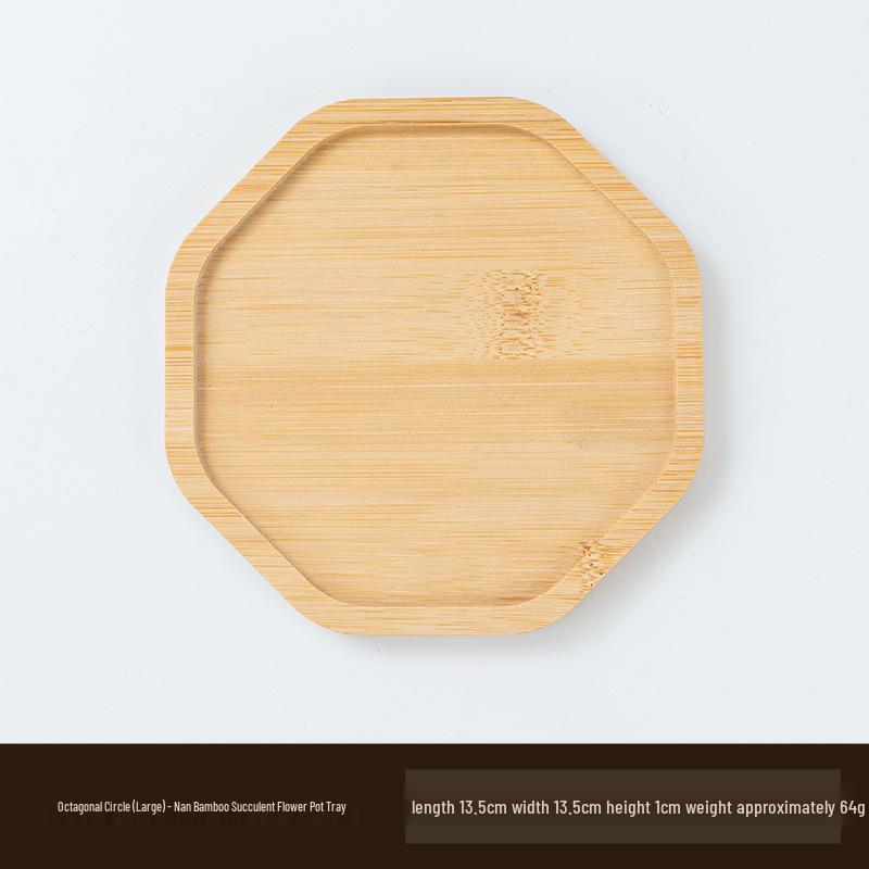 Round Bamboo Anti-Slip Mat & Tray for Indoor Plants, Coasters, and Decor