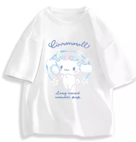 2026 New Fashion RoundNeck ShortSleeve TShirt Spring Summer Sanrio Cinnamoroll Women TShirt Cute Top Clothing