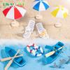 Moss Micro Landscape Ornaments Pulp Boat Boat Sight Beach Chair Sea View Ornaments DIY Assembly Ornaments Accessories Material
