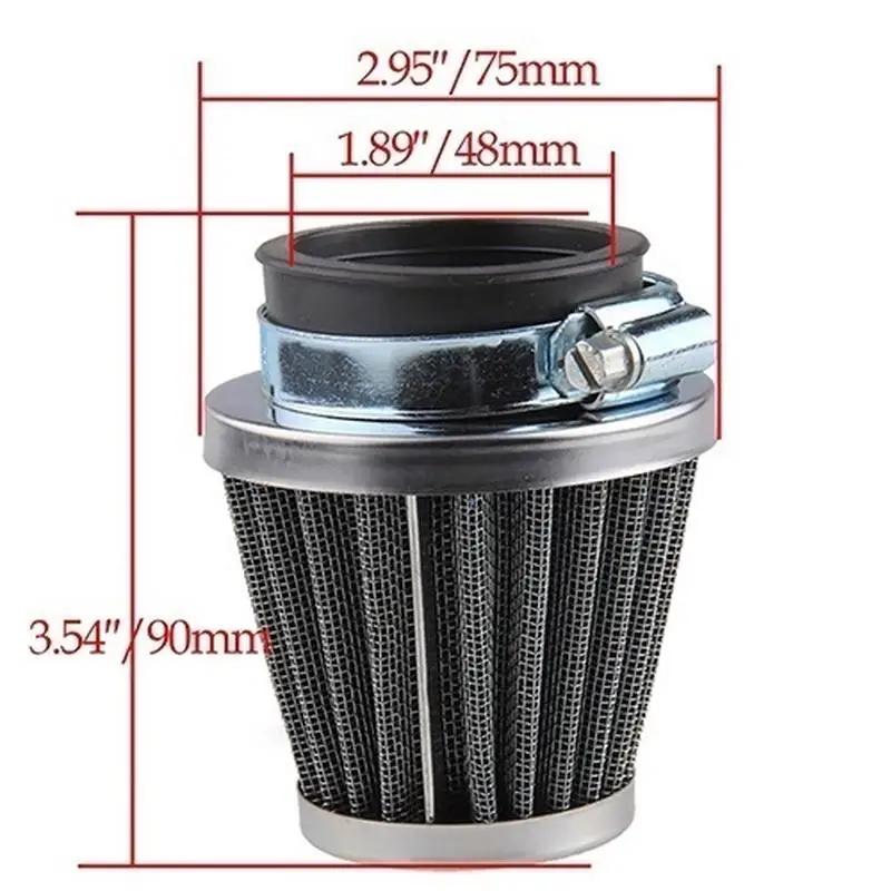 Eleganta praktiska och säkra motorcykeltillbehör Oval metallisk klämma Återmontering Insugstratt Luftfilter