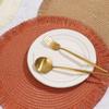 Braided Round Placemats Woven Tassel Table Mats for Kitchen Dining Heat Resistant Natural Fabric Place Mats Indoor Outdoor Use