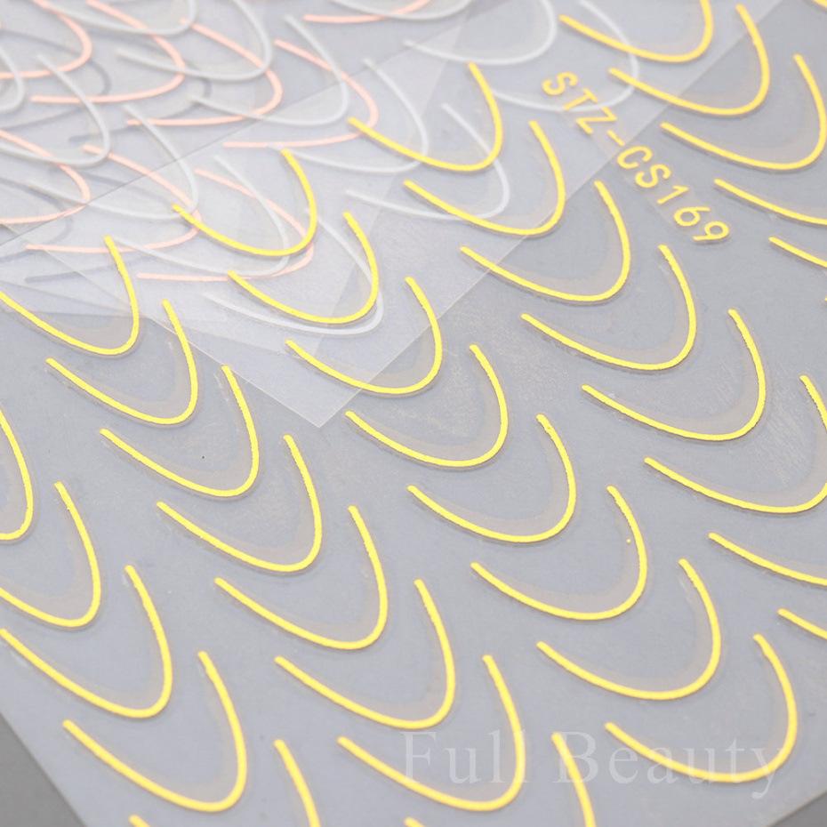 Černé bílé zlato Růžové zlato Francouzské umělé kovové linky Samolepky na nehty DIY Design na nehty Dekorace na nehty