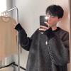 Men's Round Neck Striped Sweater - Autumn/Winter Retro Knit Pullover, Versatile and Loose-Fit.