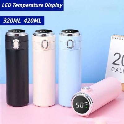 420 ml Edelstahl-Thermosflasche mit intelligenter LED-Temperaturanzeige, auslaufsicherer Vakuumkolben, Thermobecher, isolierter Becher