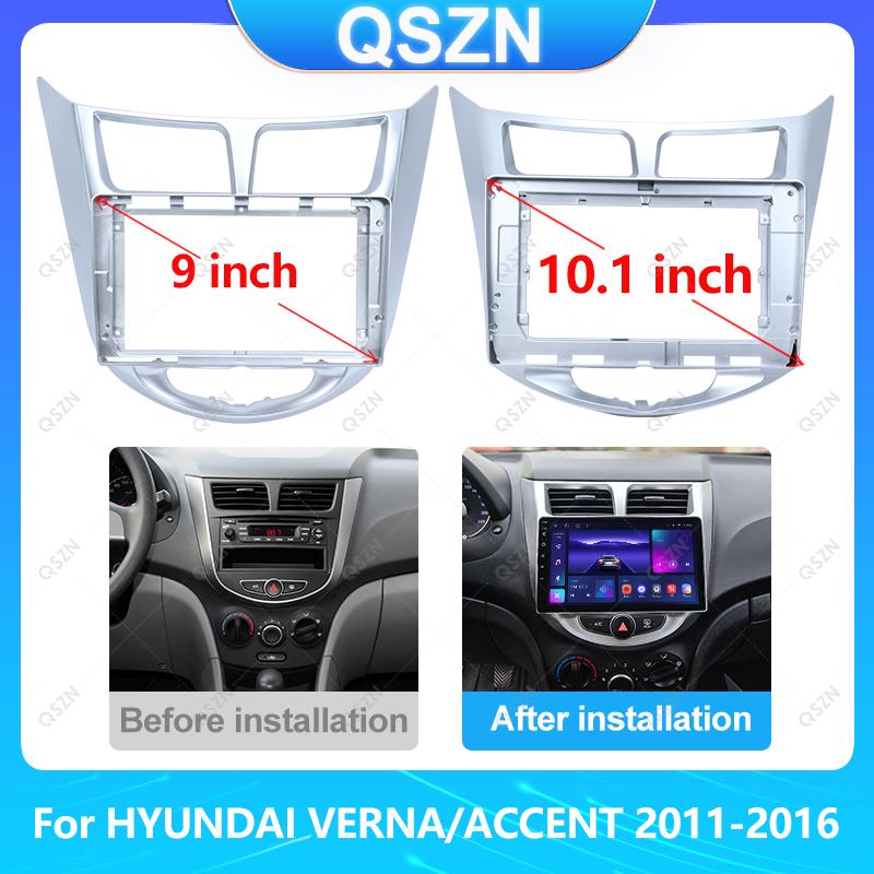 For Hyundai VERNA ACCENT I25 9INCH 2011-2016 Car Radio Stereo Android GPS Multimedia Radio Fascia Panel Dashboard Frame.