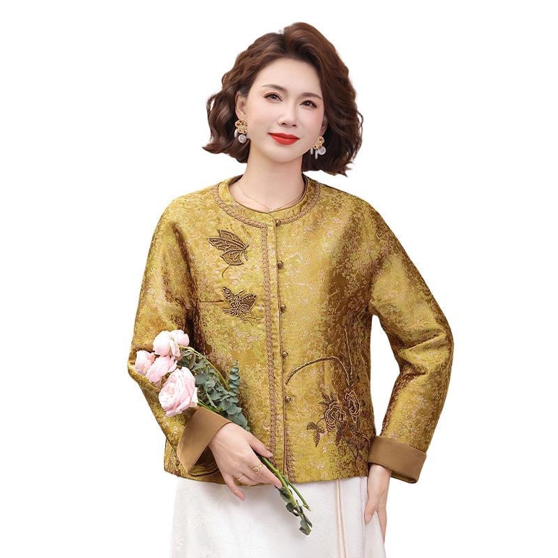 Mom's Spring New Chinese-Style Dignified & Elegant Cardigan for Middle-Aged and Elderly Women