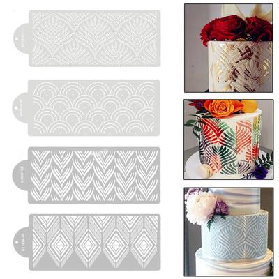 1Pcs DIY Style Plastic Sugar Sieve Mold Fondant Printing Stencil Hollow Wedding Cake Stencil Decoration Template Baking Tools.