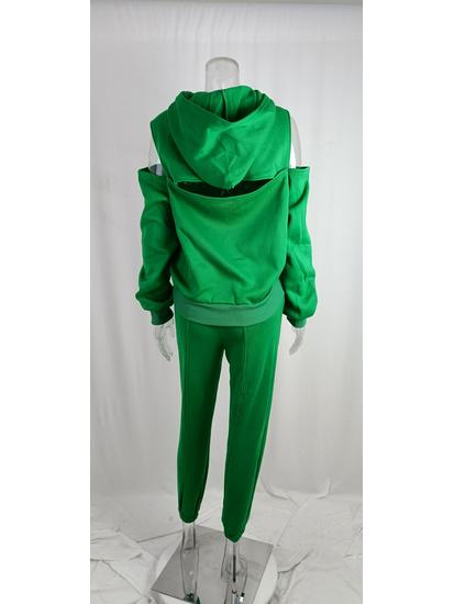 Autumn 2025 Minimalist Long Sleeve Fleece Sweatshirt & Elastic Waistband Long Pants Set