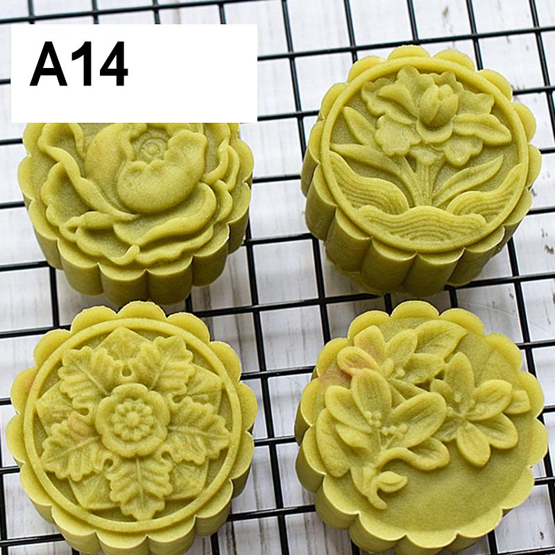 Mooncake Mold Flower Shape Mid-Autumn Festival Mold Plungers Pastry Fondant Decoration Tools