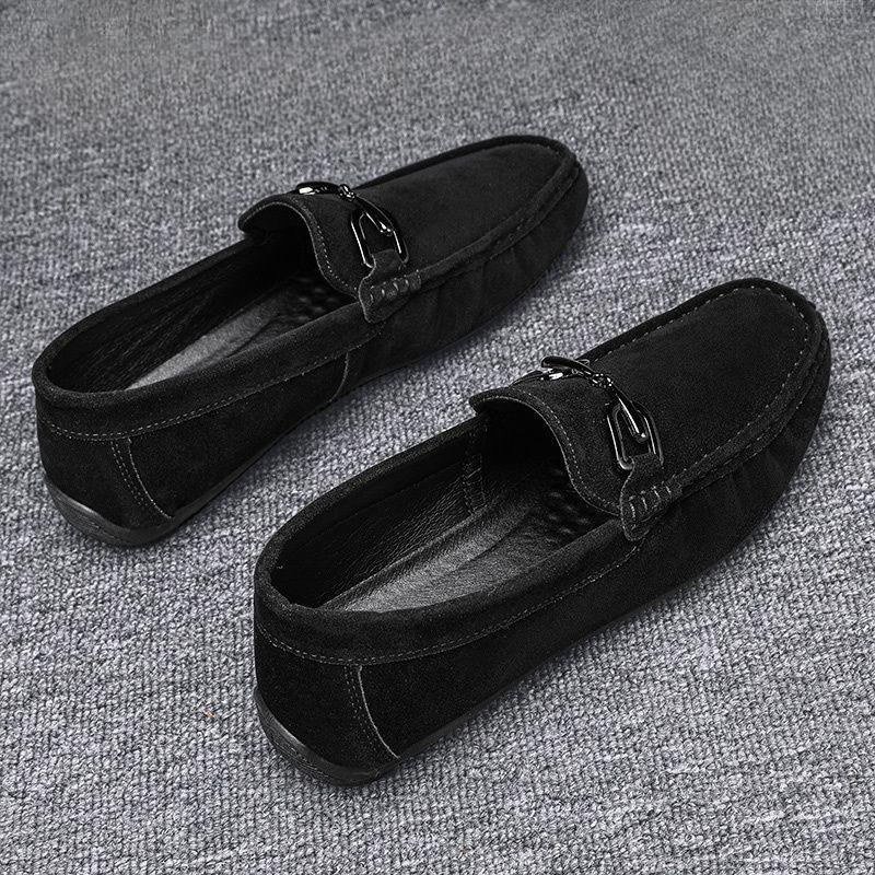 Dress Shoes Suede Leather Men Round Toe Formal Moccasin Loafers Soft Flat Man Casual Shoe Business Cheap Clearance Original Hot