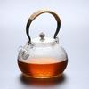 Glastheekanne Hammerschlagmuster Kupfergriff Griff verdickt hitzebeständiges Teeservice Japanischer Kessel Hammerschlagmuster Kupfergriff Hammerschlagmuster